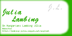 julia lambing business card
